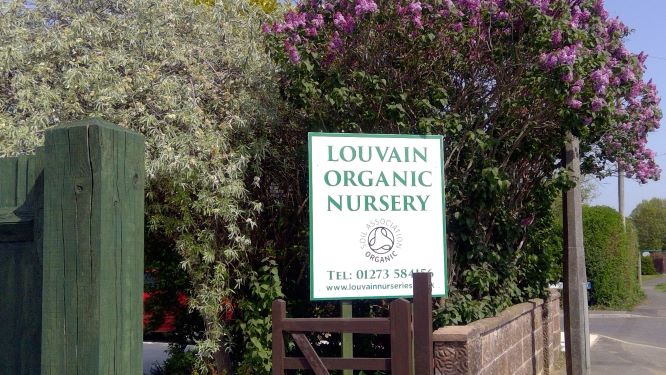 The entrance to Louvain Organic Nurseries